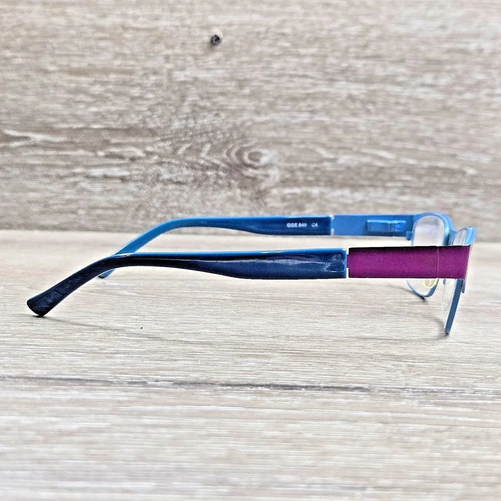 Goo Goo Eyes GGE849 C4 Burgundy Teal Two Tone Rectangular Eyeglass Frames Only